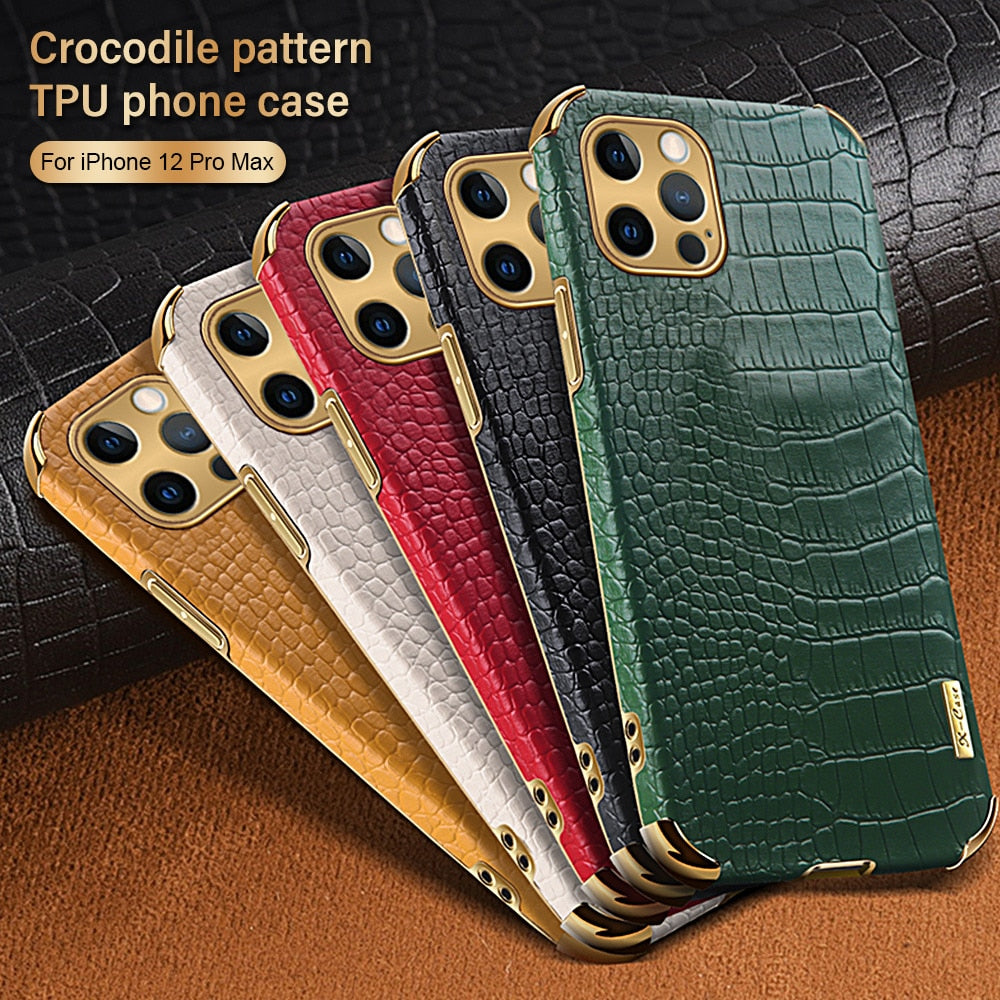 iPhone Luxury Leather Brand Phone Case ( Dark Brown ) – FRATO