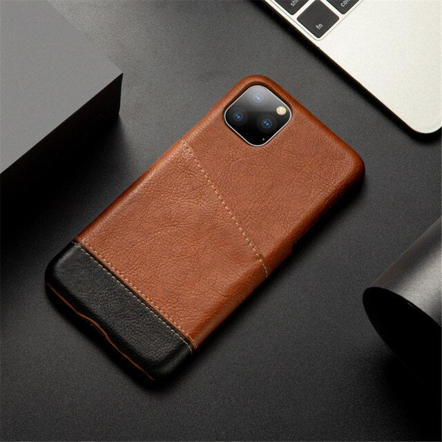 Luxury Faux Leather Slim Phone Wallet Case with Built-in Card