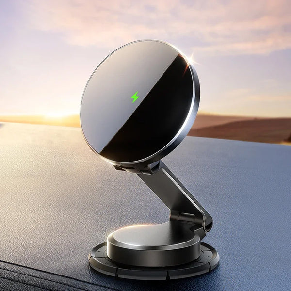 360°Rotation Foldable 15W Wireless Charging Magnetic Car Phone Stands