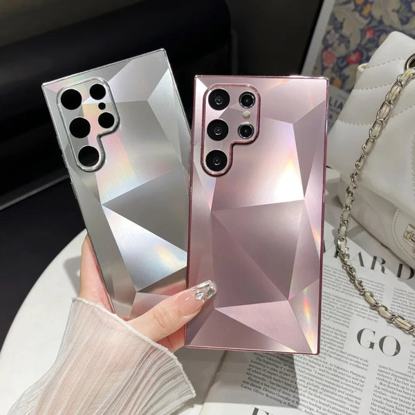 Matte Skin Luxury Plating 3D Diamond TPU Phone Case for Samsung Galaxy