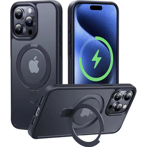 Luxury Magnetic Ring Bracket  Wireless Charging Phone Case For iPhone