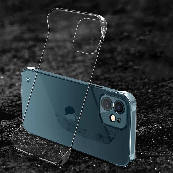 Transparent borderless Anti drop ultra thin PC hard Phone Case For iphone