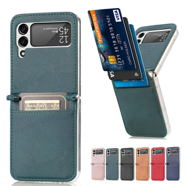 Ultra Slim Leather Card Slot Phone Case for Samsung Galaxy Z Flip