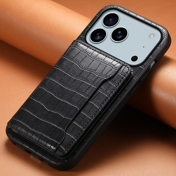 Crocodile Pattern Card Holder Leather Wallet Phone Case For iPhone