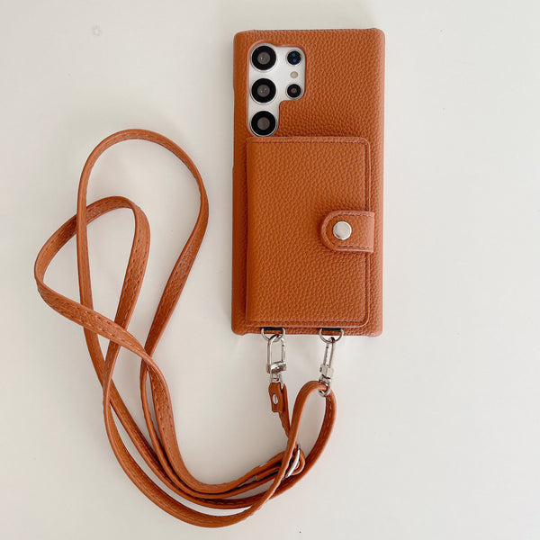 Bracelet Crossbody lanyard Leather Wallet  Phone Case For Samsung Galaxy