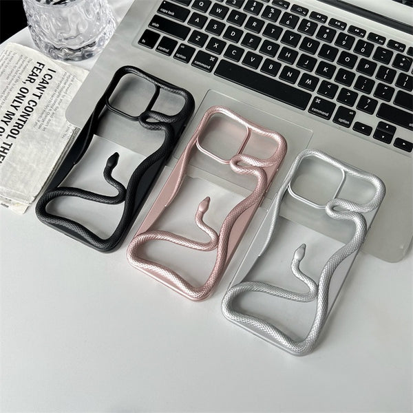 Snake Winding Frosted Matte Transparent Phone Case For iPhone