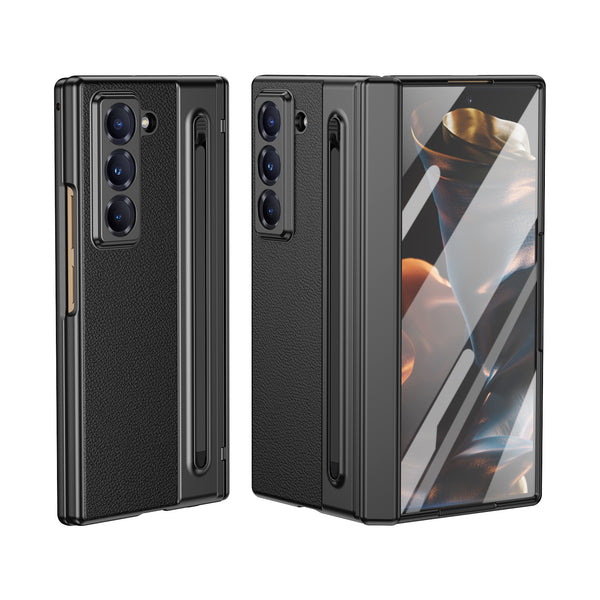 Hinge protection pen slot with pen folding shell and membrane Phone Case For Samsung Galaxy Z Fold