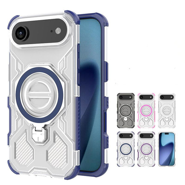 Corner airbag anti-fall transparent magnetic bracket Phone Case For iPhone