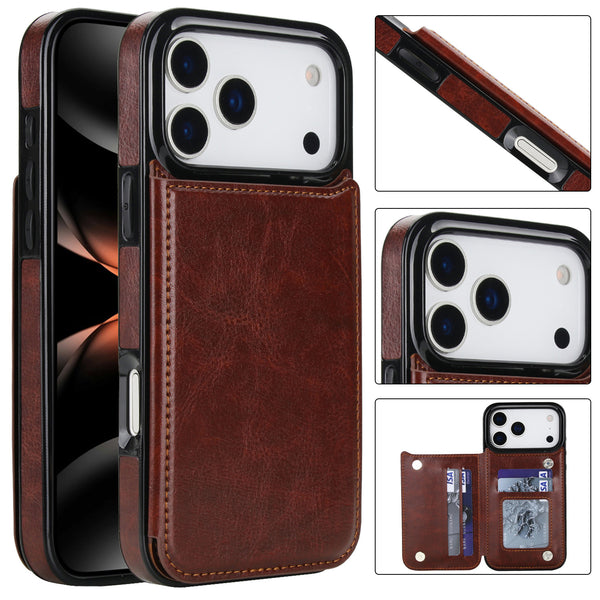 Slim Fit Wallet Card Slots Flip Leather Phone Case For iPhone