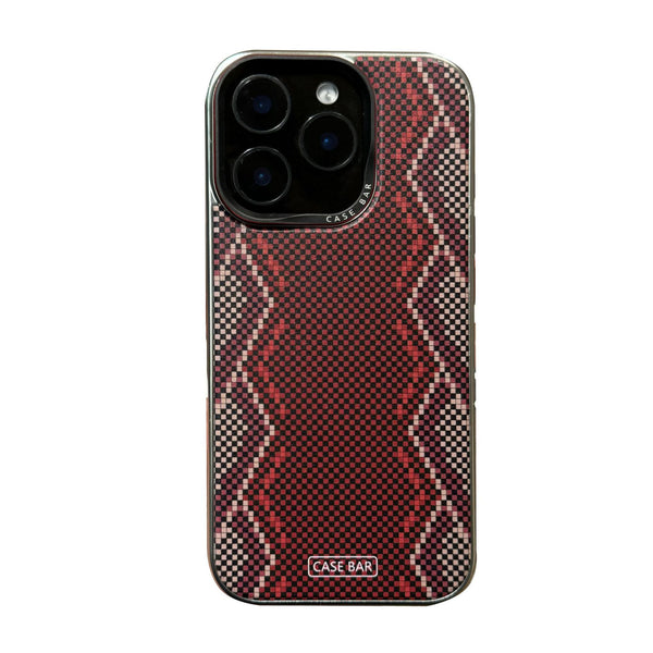 Skin-feel Woven Check Pattern Magnetic Wireless Charging Phone Case For iPhone