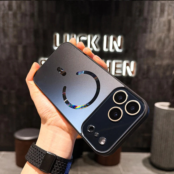 Luxury Matte Large Window Magnetic Falling Anti Vibration Phone Case For iPhone
