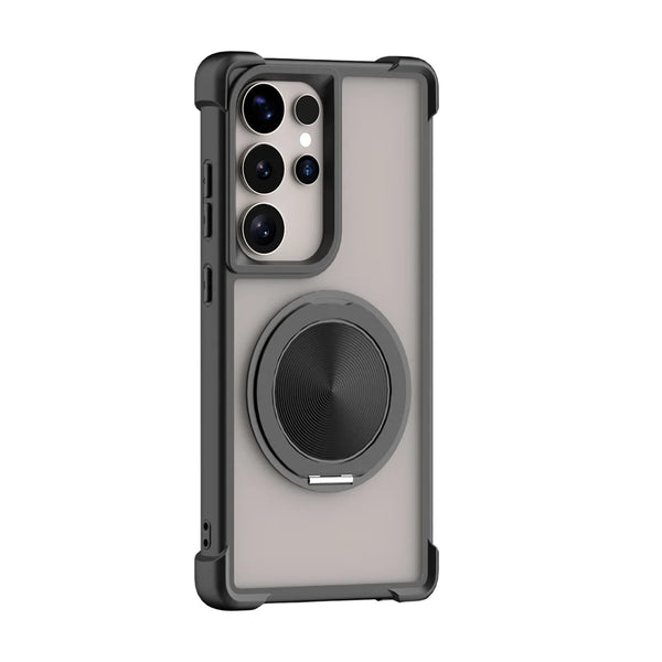 Translucent Military Armor Rotating Magnetic Stand Phone Case For Samsung Galaxy