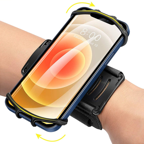 Running Wristband Phone Holder 360°Rotation Detachable Sports Armband with Key Holder For Phone