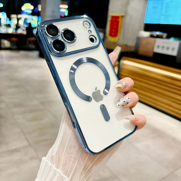 Luxury Soft Transparent Wireless Charging Magsafe Phone Case For iPhone