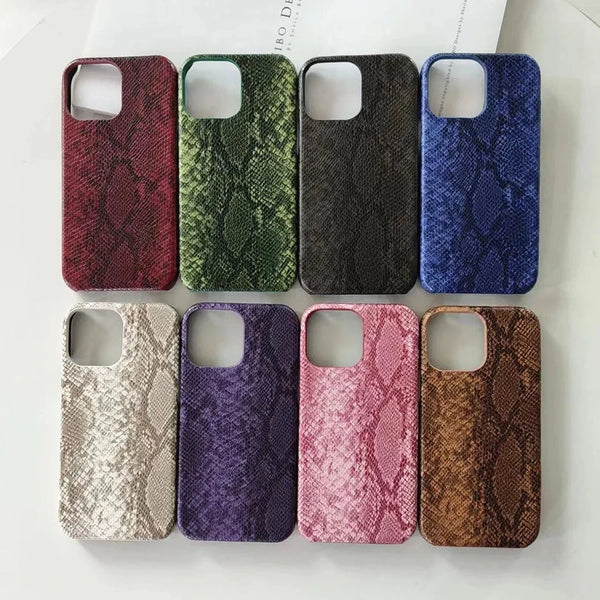 Python Shell Pc Leather Hard Protection Phone Case For iPhone