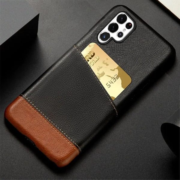 Luxury PU Leather Card Holder Wallet Phone Case For Samsung Galaxy