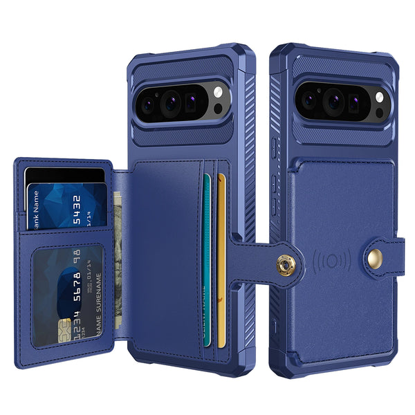 Leather Card Wallet Anti Vibration Multifunctional Phone Case For Google Pixel