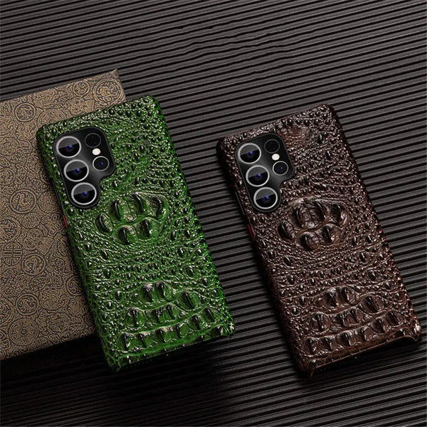 Crocodile pattern Cowhide Leather Phone Case for Samsung Galaxy