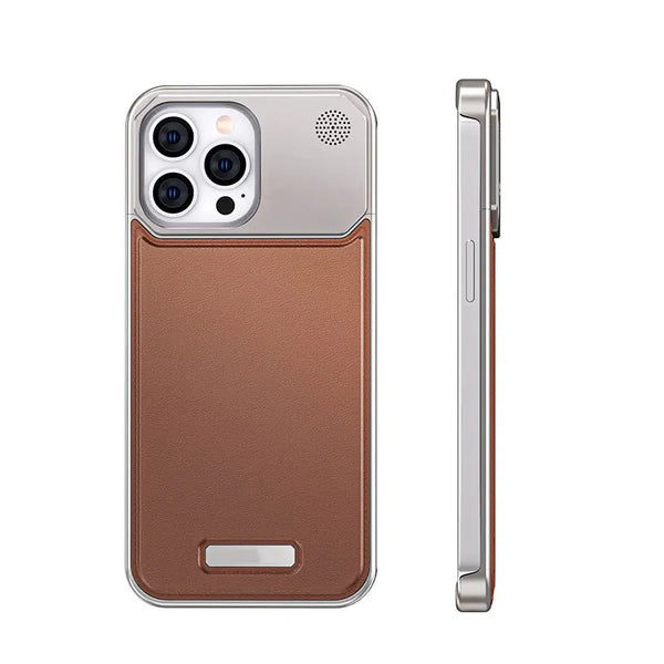 Luxury Leather Metal Magnetic Aluminum Fragrance Phone Case For iphone