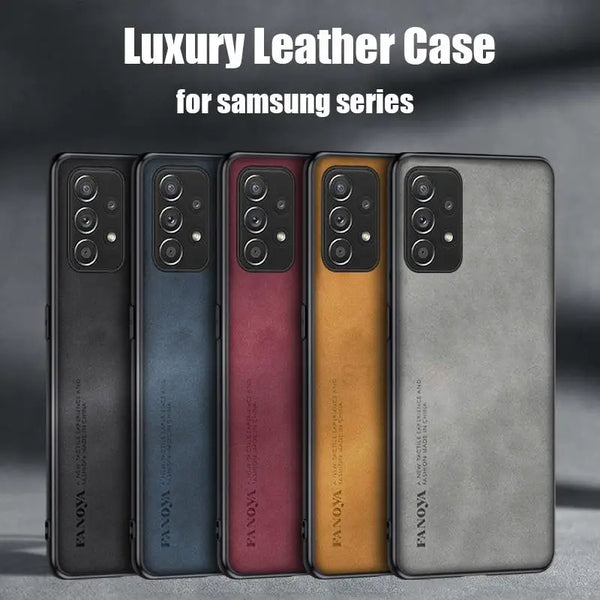 Luxury Sheepskin Leather Back Phone Case For Samsung Galaxy A series