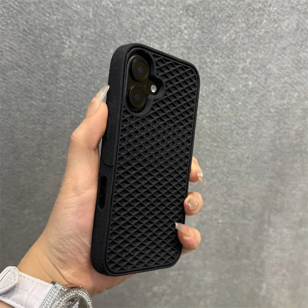 Matte Silicone Soft Wrist Strap Lanyard Waffle Phone Case For iPhone