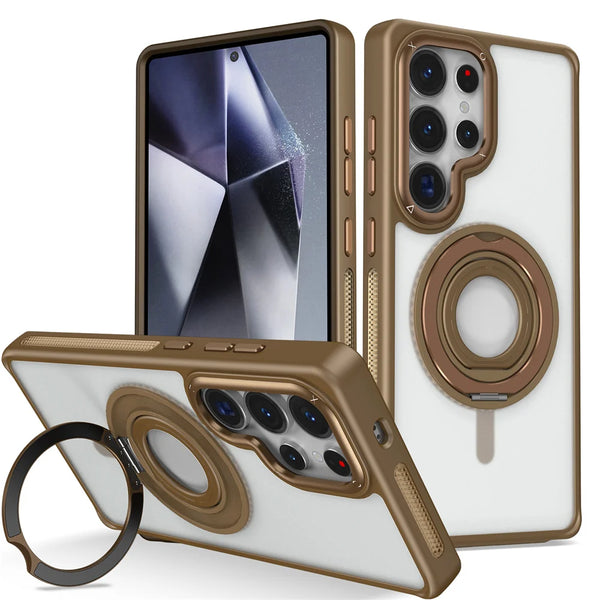 Rotation Magnetic Stand Matte Phone Case For Samsung  Galaxy