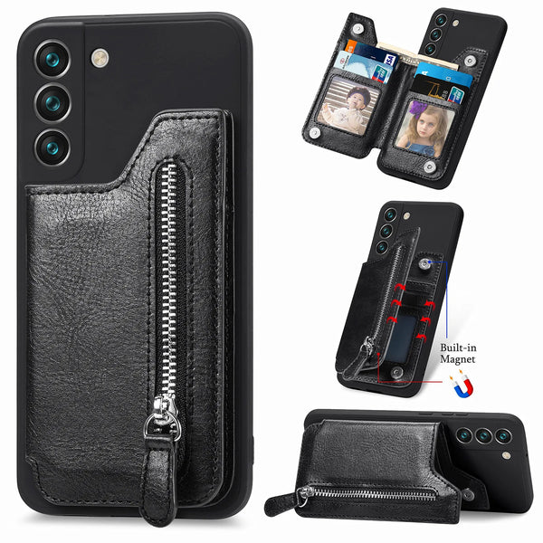 Leather Wallet Cards Solt Phone Case For Samsung Galaxy