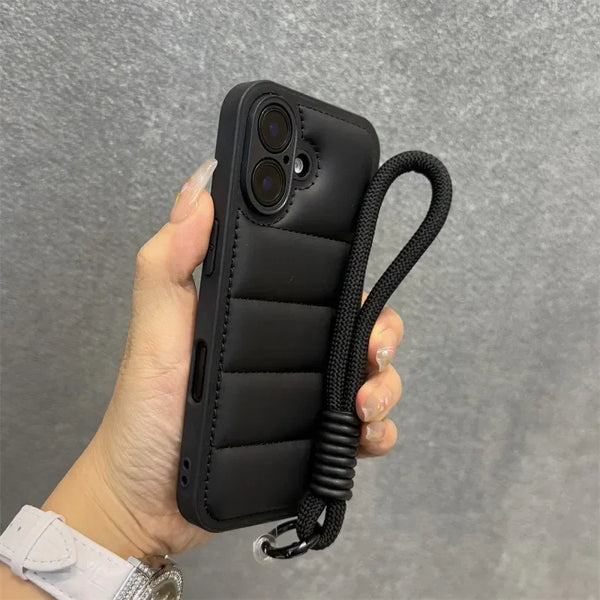 Luxury Soft Silicone Airbag shockproof Wrist Strap Phone Case For iPhone