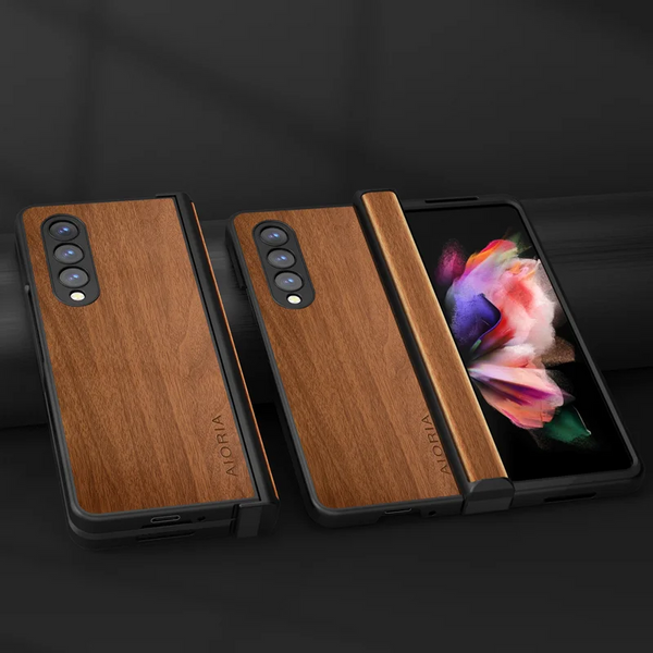 Bamboo wood pattern Leather Phone Case For Samsung Galaxy Z Fold