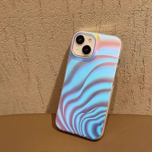 Blue light vortex pattern soft Laser gradient shockproof silicone Phone case For iPhone