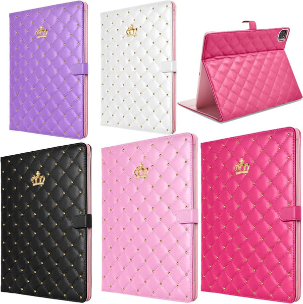 Luxury Crown Diamond PU leather Case for iPad