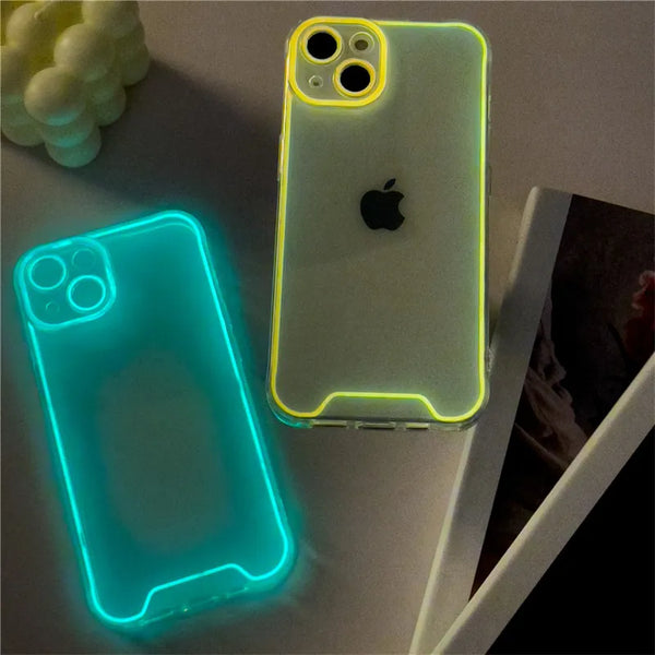 Luminous Clear Silicone Soft Shockproof Phone Case For iPhone