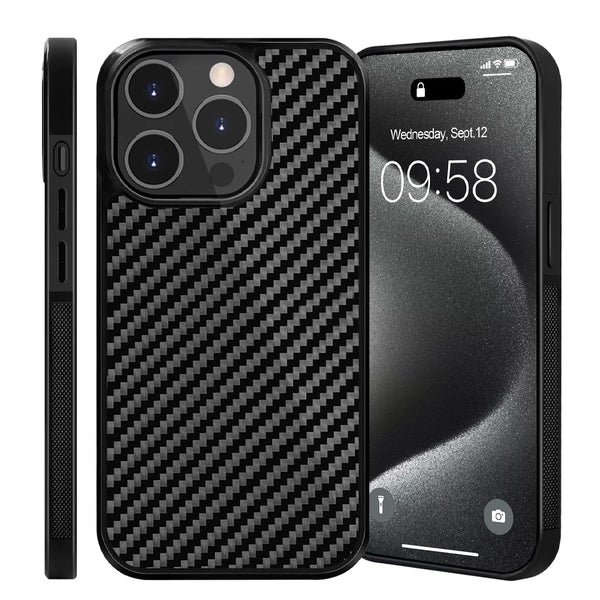 Luxury Gloss Forged Carbon Fiber Armor Phone Case For iPhone