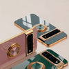 Luxury Plating Silicone Metal Ring Magnetic Holder Soft Shockproof Phone Case For Google Pixel