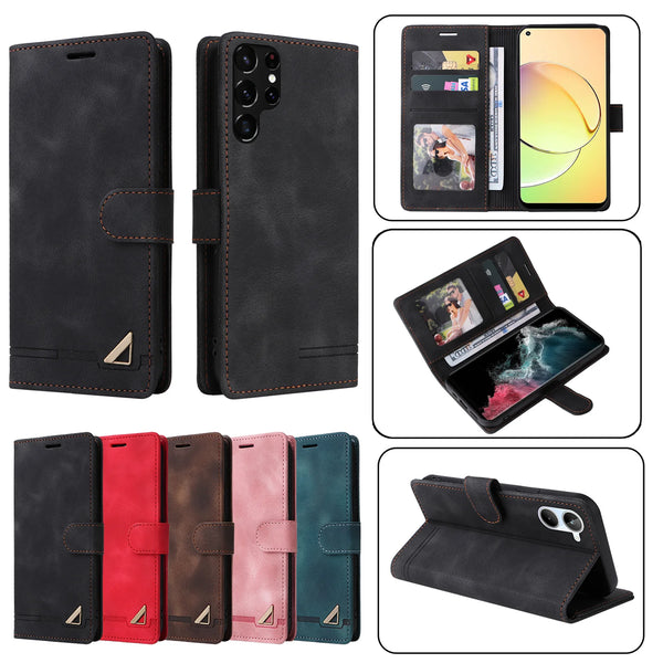 Leather Wallet Card Slots Phone Case For Samsung