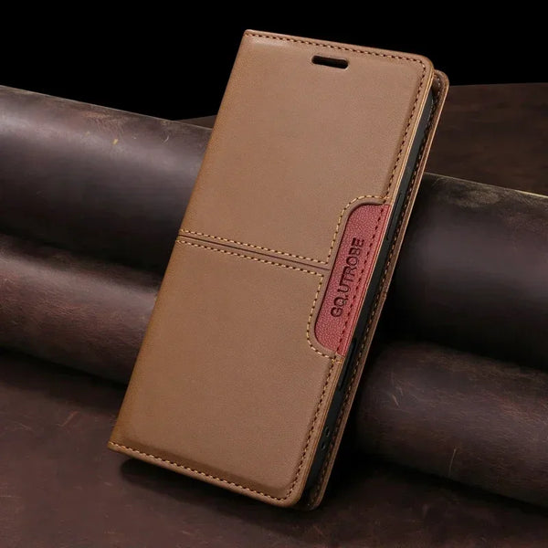 Business Luxury Wallet Slots Leather Magnetic FLip RFID Phone Case For iPhone