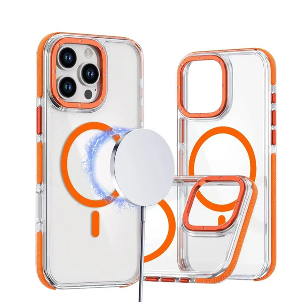 Luxury Shockproof Magsafe Wireless Charge Clear Phone Case For iPhone