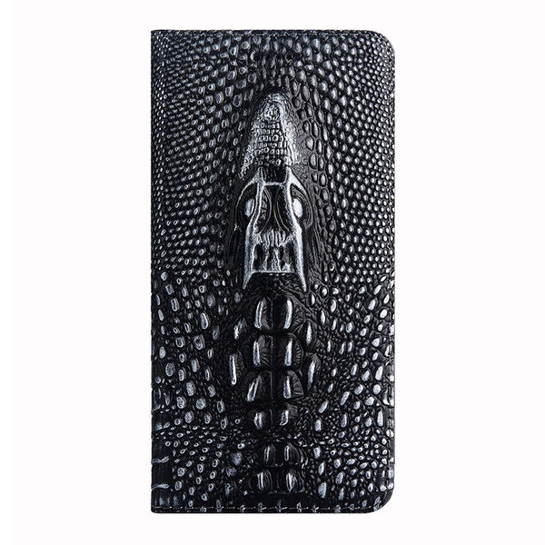 Business Luxury Flip 3D Crocodile Cover Leather Shockproof Phone Case For Samsung Galaxy