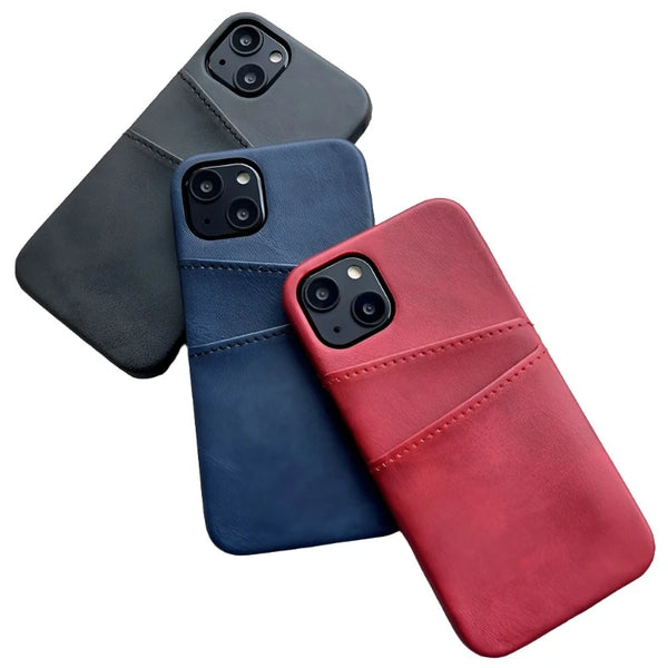 Luxury Leather Retro Shockproof Slim Soft Phone Case For iPhone