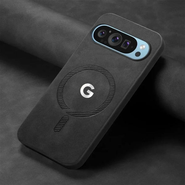 Luxury Simple PU Leather Slim Wireless Charging Shockproof Phone Case For Google Pixel