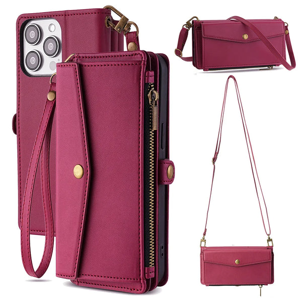 Leather Wallet Card Stand Flip bag Magnetic Phone Case For iPhone