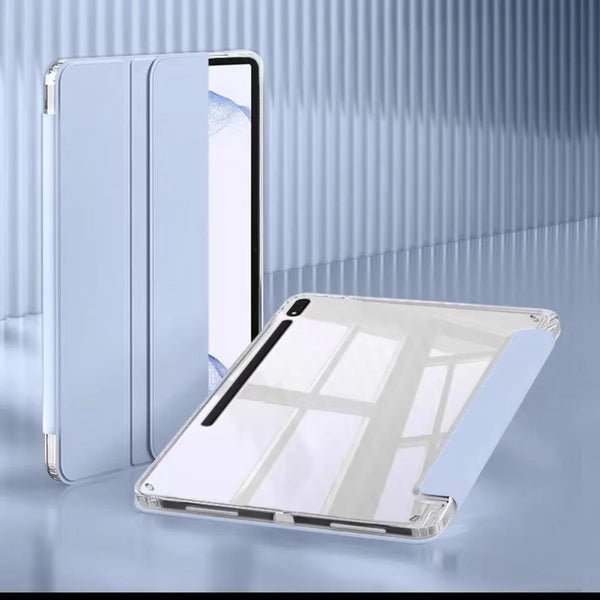 Folding Clear Acrylic With Pencil Holder Case For Samsung Galaxy Tab