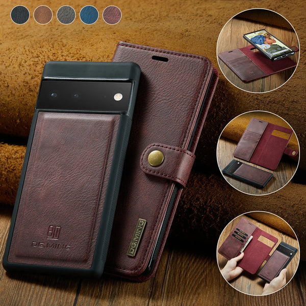 2 IN 1  Leather Wallet Magnet Detachable Flip Phone Case For Googel Pixel