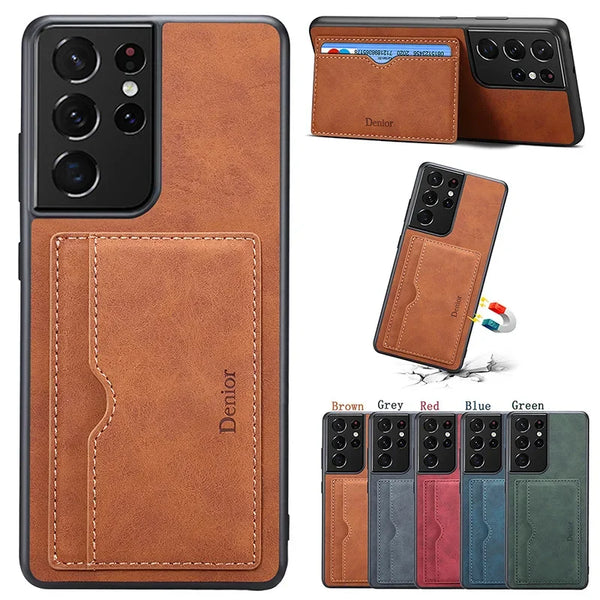 Luxury Leather Wallet Phone Holder Phone Case For Samsung Galaxy