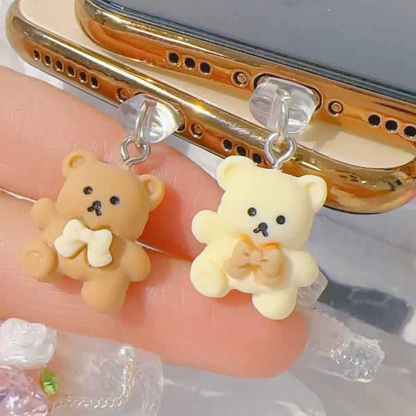 Cute Bear Decorative Hanging Accessories Universal Mobile Phone Dustplug