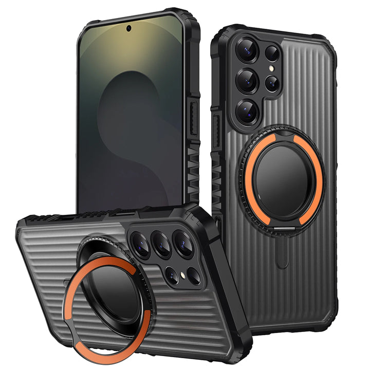 Armor Shockproof Magnetic Stand Aviation Luggage Texture Phone Case Fo ...