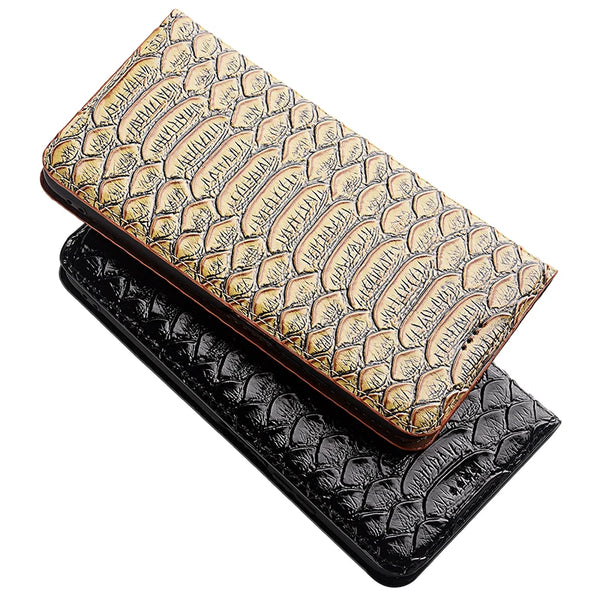 Python Genuine Leather Bright color Phone Case For Samsung Galaxy