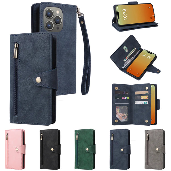 Leather Wallet Flip Card Slot Holder Phone Case For iPhone