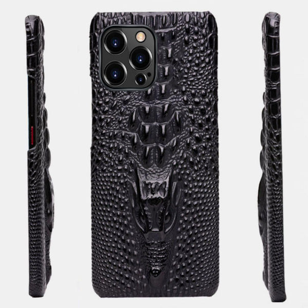 Business Luxury 3D Crocodile Pattern Leather Shockproof Phone Case For iPhone