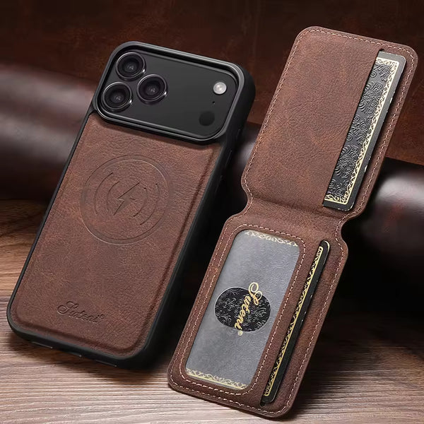 2 IN 1 Lychee Pattern Leather Magnetic Wallet Phone Case For iPhone